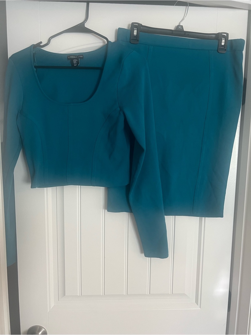 Sincerly Jules Teal Pencil Skirt